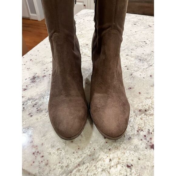 Marc Fisher Brown Faux Suede Cuff Tie Knee Boots sz 29 EUC - Picture 5 of 9